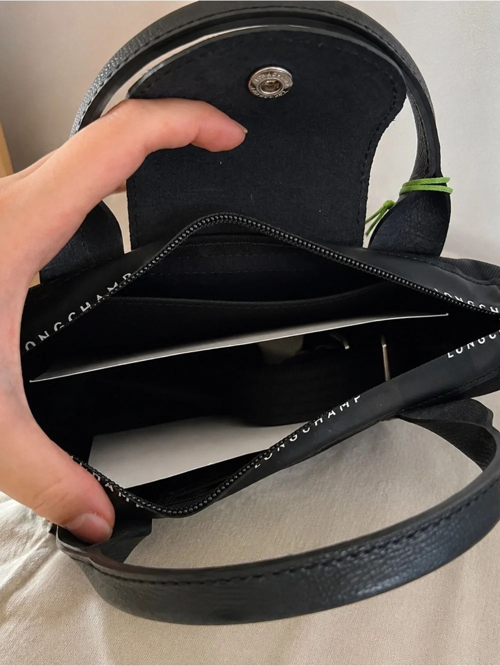 Longchamp Black Small Le Pliage Top-Handle Crossbody Bag
